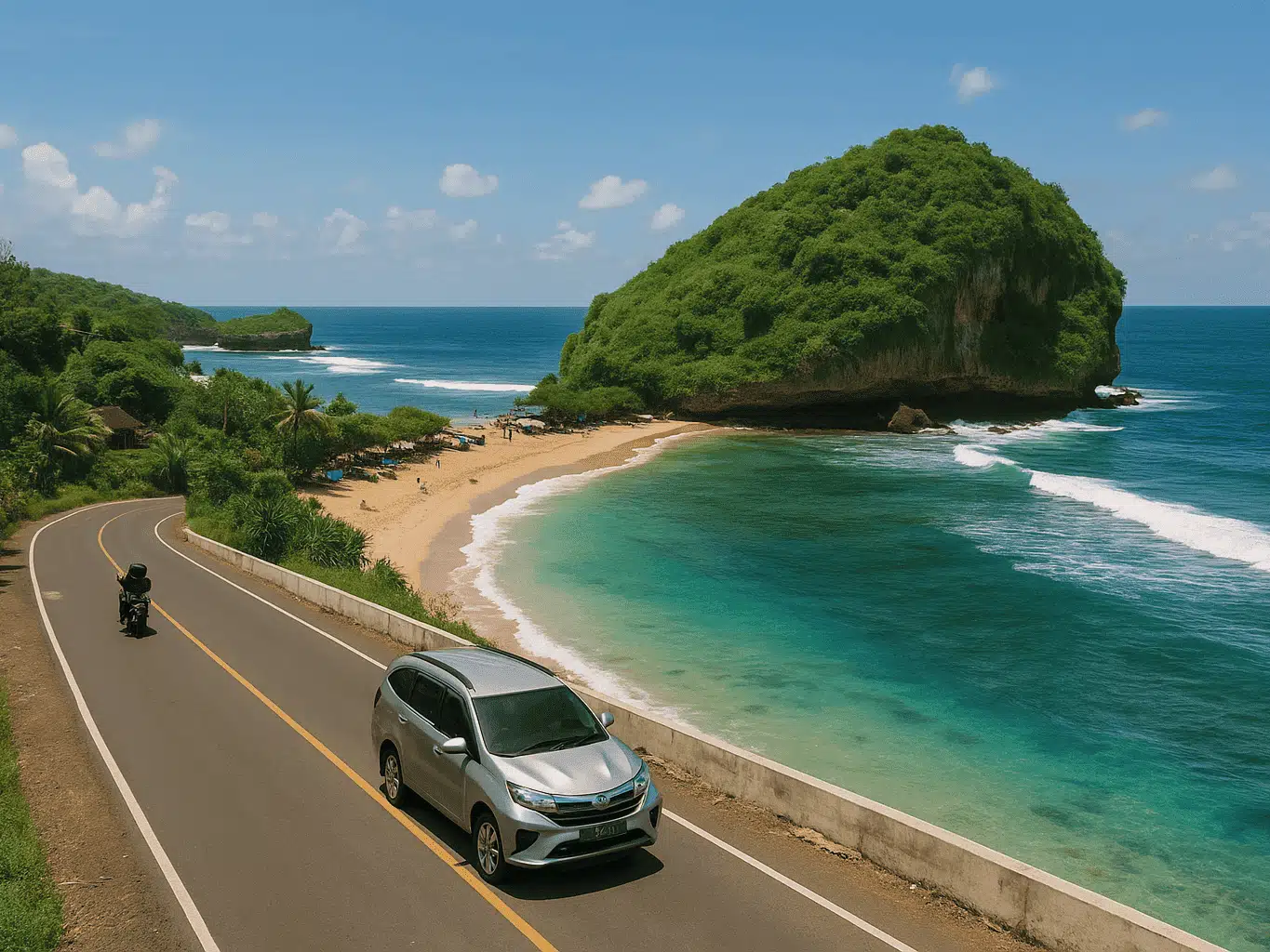 Pantai Sadranan Gunung Kidul: Liburan Seru Naik Motor atau Mobil dengan View Eksotis!